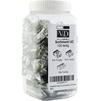 ViD - Surtido 100 unidades palanca Pinzas 0-2-4 mm² variadas tipo UC - 02- 03- 05 en caja de plástico